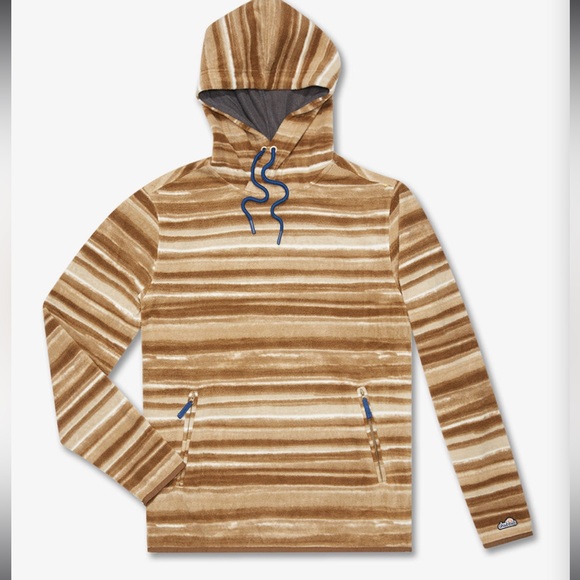 Chubbies Brown Stripes The Hipnotizer Warm Fleece Kangaroo Front Pocket Hoodie S - Picture 2 of 16